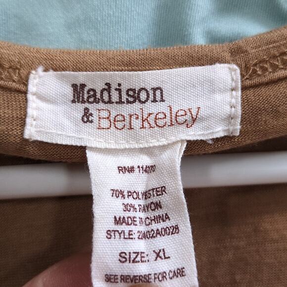 Madison & Berkeley Tiger Graphic Shirt Womens XL Brown Short Sleeve Y2K Retro - Picture 5 of 7